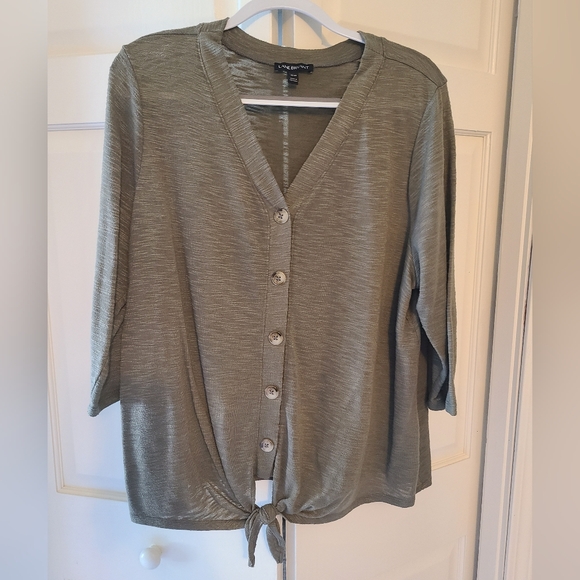 Lane Bryant Tops - Lane Bryant Army Green Button Front Top